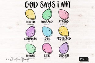 Glitter Easter Eggs God Says I Am PNG Graphic T-shirt Designs By Christine Fleury 4