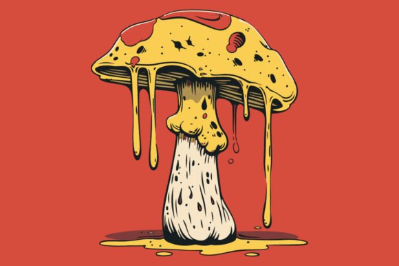 Melting Mushroom Graphic Illustrations By unlimited art