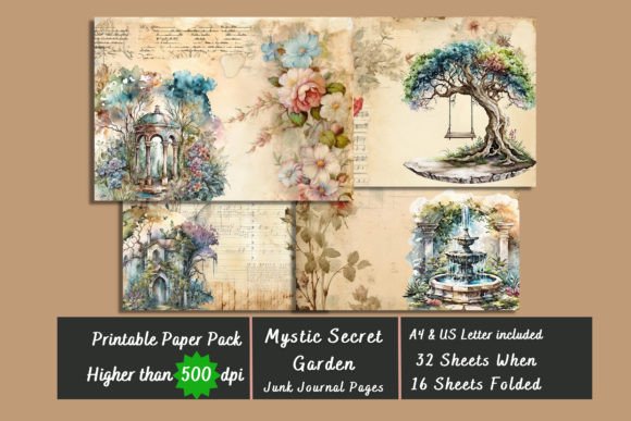 Mystic Secret Garden Digital Papers Graphic Backgrounds By artisticwayco