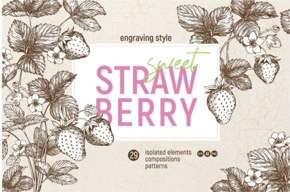 Sweet Strawberry Graphic Illustrations By Tatapilip