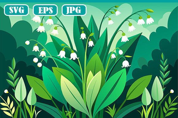 Lily of the Valley Illustration Illustrations Imprimables Par Andidda Creative