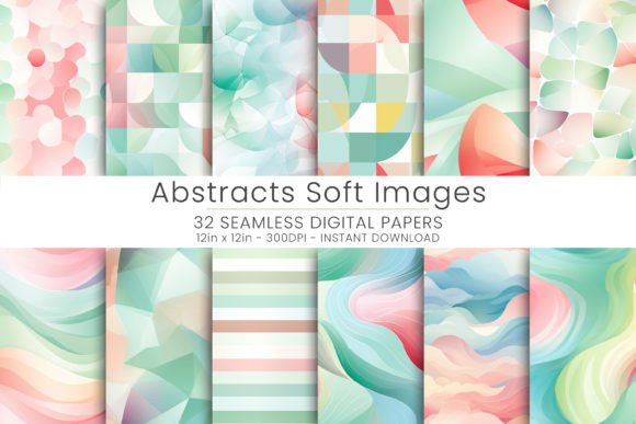 Abstracts Soft Images Digital Paper Graphic Patterns By Mehtap