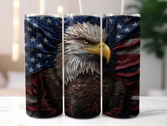 American Flag Eagle 20oz Tumbler Wrap Illustration Artisanat Par TheRuralArtisan