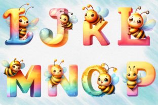 Bee Alphabet Letters & Numbers Clip Art Graphic Illustrations By RevolutionCraft 2
