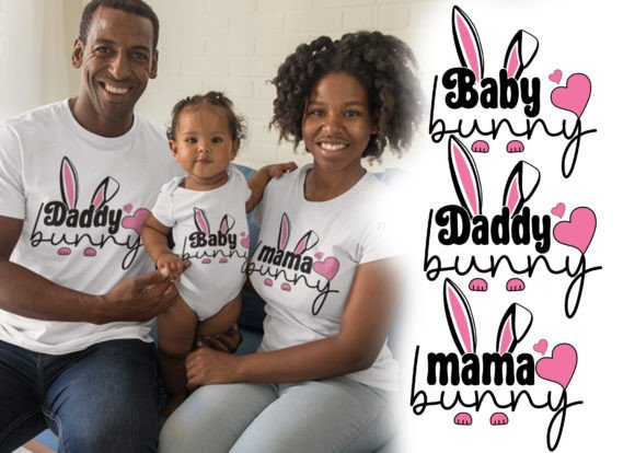 Easter Bunny Family Mama Bunny Design Graphic T-shirt Designs By syedafatematujjuhura