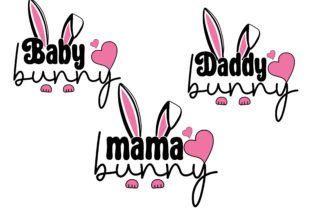 Easter Bunny Family Mama Bunny Design Graphic T-shirt Designs By syedafatematujjuhura 2