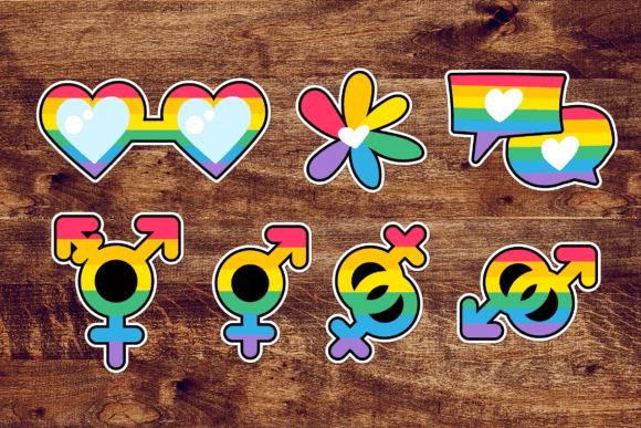 LGBTQI Pride Labels Set Illustration Artisanat Par barsrsind