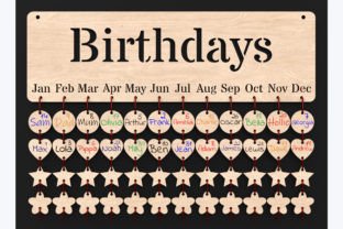 Laser Cut Family Birthday Board Svg File Graphic 3D SVG By ThemeXDigital 3