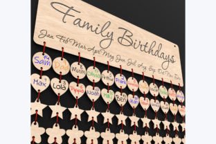 Laser Cut Family Birthday Board Svg File Graphic 3D SVG By ThemeXDigital 5