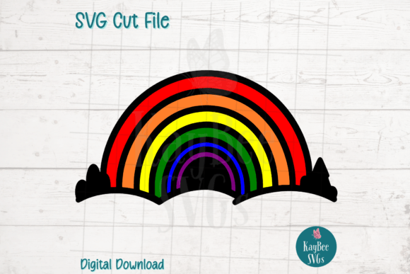 Rainbow SVG Cut File Gráfico Ilustraciones Imprimibles Por kaybeesvgs