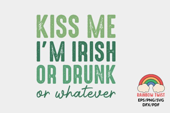 Retro St. Patrick’s Day Kiss Irish SVG Graphic Crafts By Rainbow Twist