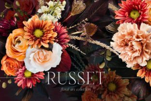 Russet Boho Floral Art Collection Graphic Illustrations By avalonrosedesign 1
