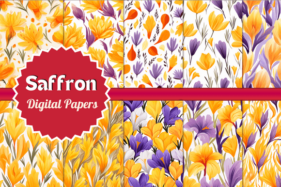 Saffron Digital Papers Graphic Backgrounds By Craft Studios