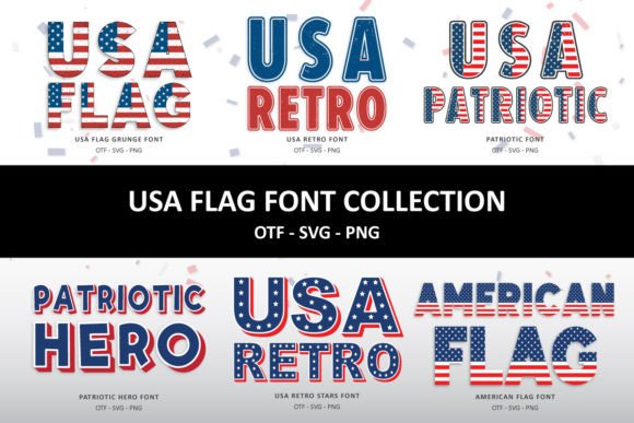 Usa Flag Collection Fuentes de Colores Fuente Por Font Craft Studio