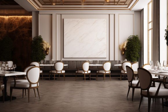 Blank Restaurant Interior Board Graphic Backgrounds By dreamclub270