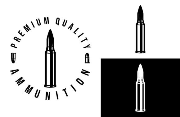 Bullet Ammunition Emblem Logo Gráfico Logotipos Por rojafaizm