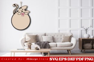 Cat Ornament Pet Lover Design Illustration SVG 3D Par ABdesignStore 3