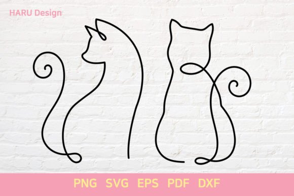 Cat Outline Grafik Plotterdateien Von HARUdesign