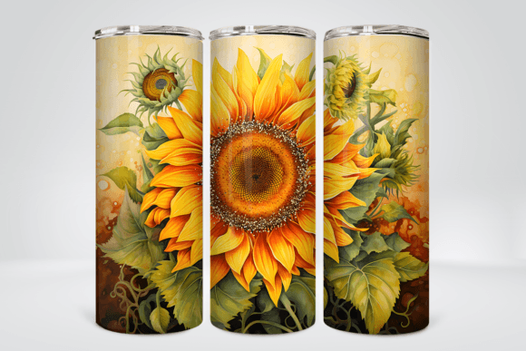 Glitter Sunflowers 20Oz Tumbler Wrap Afbeelding AI Afbeeldingen Door TINTIN Design