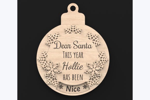 Laser Cut Naughty Nice Christmas Bauble Graphic 3D Christmas By ThemeXDigital
