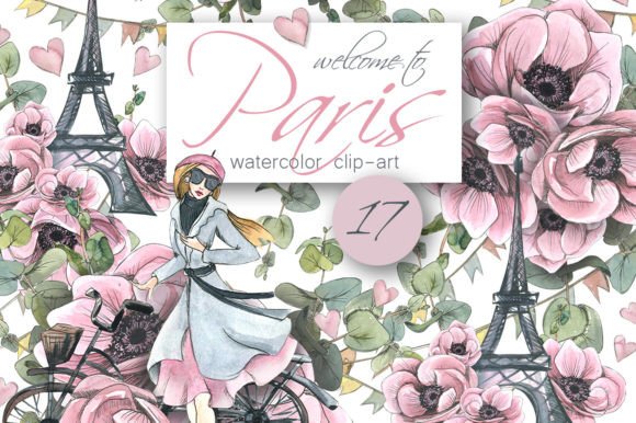 Paris Romantic Watercolor Clipart Graphic Illustrations By Natasha Chu