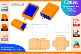 Small Size Sliding Shoe Box Rope Handle Illustration Artisanat Par DesignConcept 1