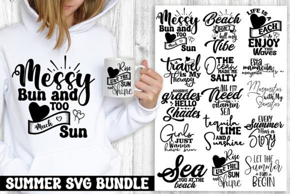 Summer Beach Bundle SVG, Beach Bundle Gráfico Designs de Camisetas Por orpitasn