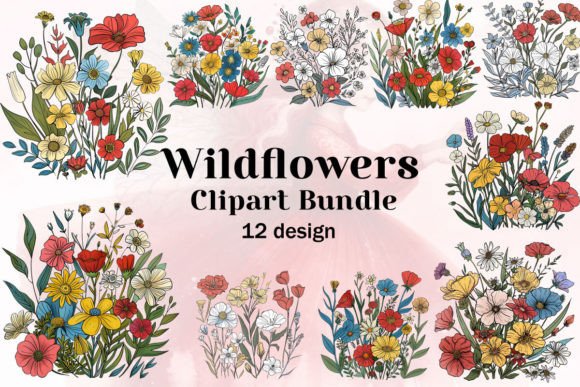 Wildflower Clipart Bundle Graphic Illustrations By Ak Artwork