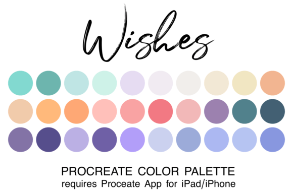 Wishes Procreate Color Palette Graphic Brushes By julieroncampbell