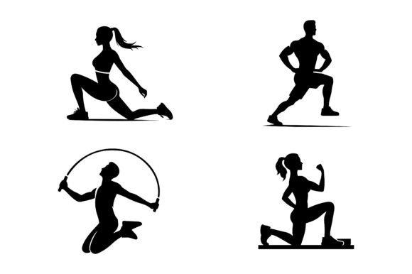Body Fitness People Vector Illustration Gráfico Ilustraciones Imprimibles Por Radha Rani
