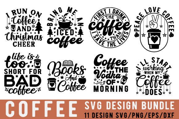 Coffee Svg Bundle,Christian Quote Bundle Illustration Artisanat Par Svg Design Hub