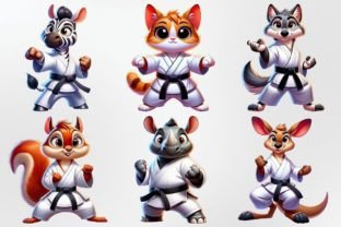 Cute Karate Animals Sublimation for Kids Graphic Illustrations By DigitalCreativeDen 3