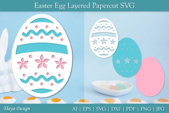 Easter Egg Layered Papercut SVG Graphic 3D SVG By Theyo Design