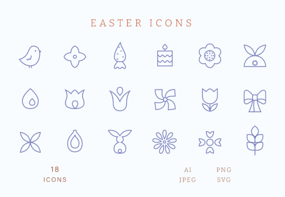 Easter Icons Clipart Graphic Crafts By Purrga