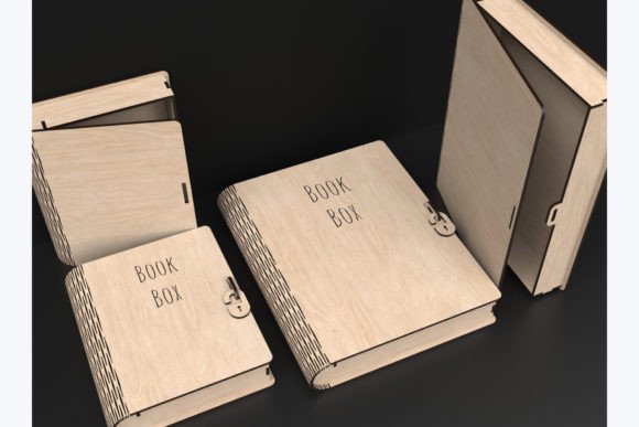 Laser Cut Book Box Svg Files Illustration SVG 3D Par ThemeXDigital