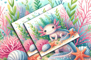 Sparkly Axolotl Underwater Tumbler Wrap Gráfico Ilustraciones IA Por Naznin sultana jui 3