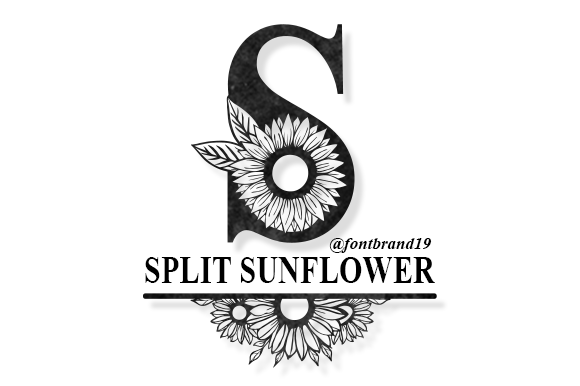 Split Sunflower Monogram Font Decorativi Font Di fontbrand19