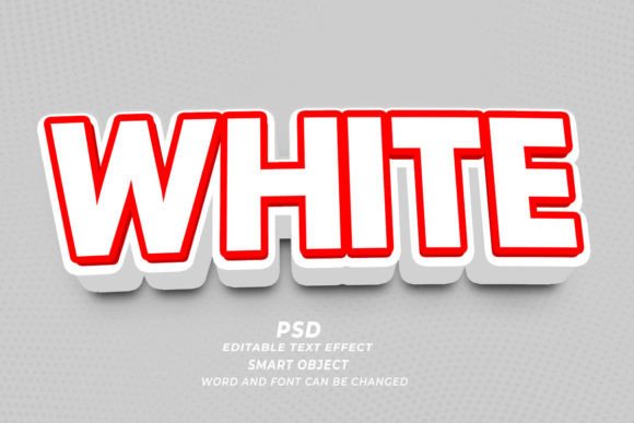 White PSD 3D Editable Text Effect Graphic Layer Styles By TrueVector