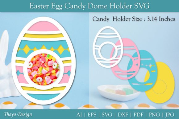 Easter Egg Candy Dome Horder SVG Graphic 3D SVG By Theyo Design