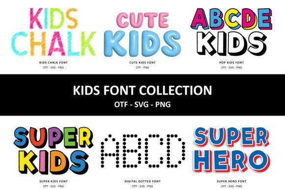 Kids Collection Farb-Schriftarten Schriftart Von Font Craft Studio