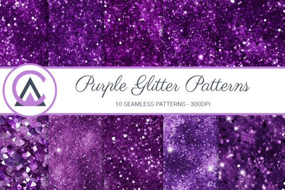 Purple Glitter Background Digital Papers Graphic Patterns By ArtCursor