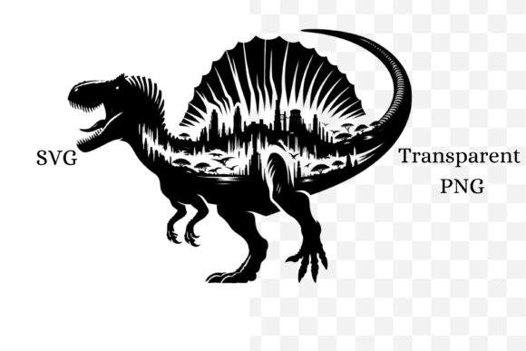 Spinosaurus Dinosaur Bundle PNG SVG Illustration Illustrations Imprimables Par Lara' s Designs