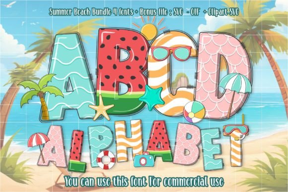 Summer Beach Color Fonts Font By Font design market