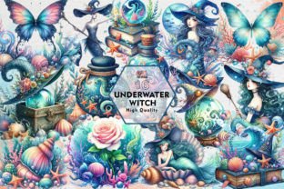 Underwater Witch Sublimation Clipart PNG Graphic Crafts By PIG.design 1