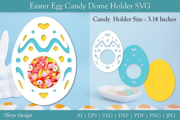 Easter Egg Candy Dome Horder SVG Gráfico SVG 3D Por Theyo Design