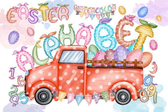 Easter Alphabet Watercolor (Clipart) Graphic Crafts By auauaek4