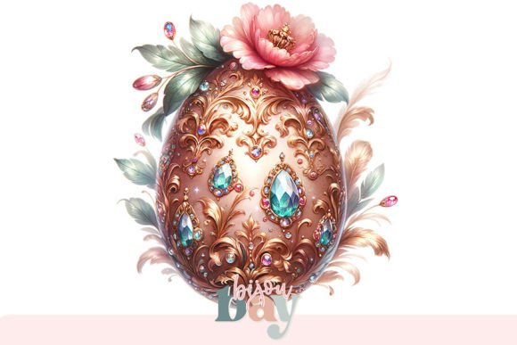 Elegant Digital Easter Egg Illustration Gráfico Gráficos IA Por Bijou Bay