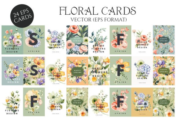 Floral Greeting Cards Templates Graphic Print Templates By EvgeniiasArt