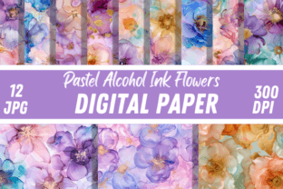 Pastel Alcohol Ink Flowers Backgrounds Graphic Backgrounds By Creative River 1