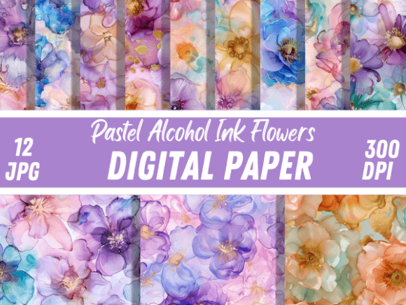 Pastel Alcohol Ink Flowers Backgrounds Graphic Backgrounds By Creative River